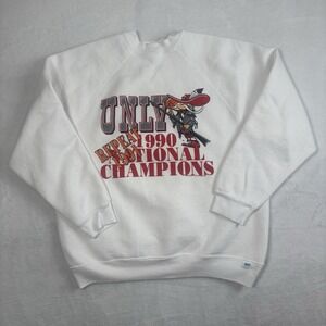UNLV 90's National Champions White Pullover LS Fleece Sweatshirt Men's Large